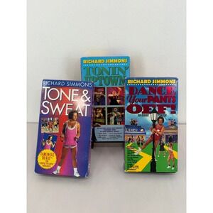 Richard Simmons VHS Lot Tone & Sweat Tonin Uptown Dance Your Pants Off Vintage